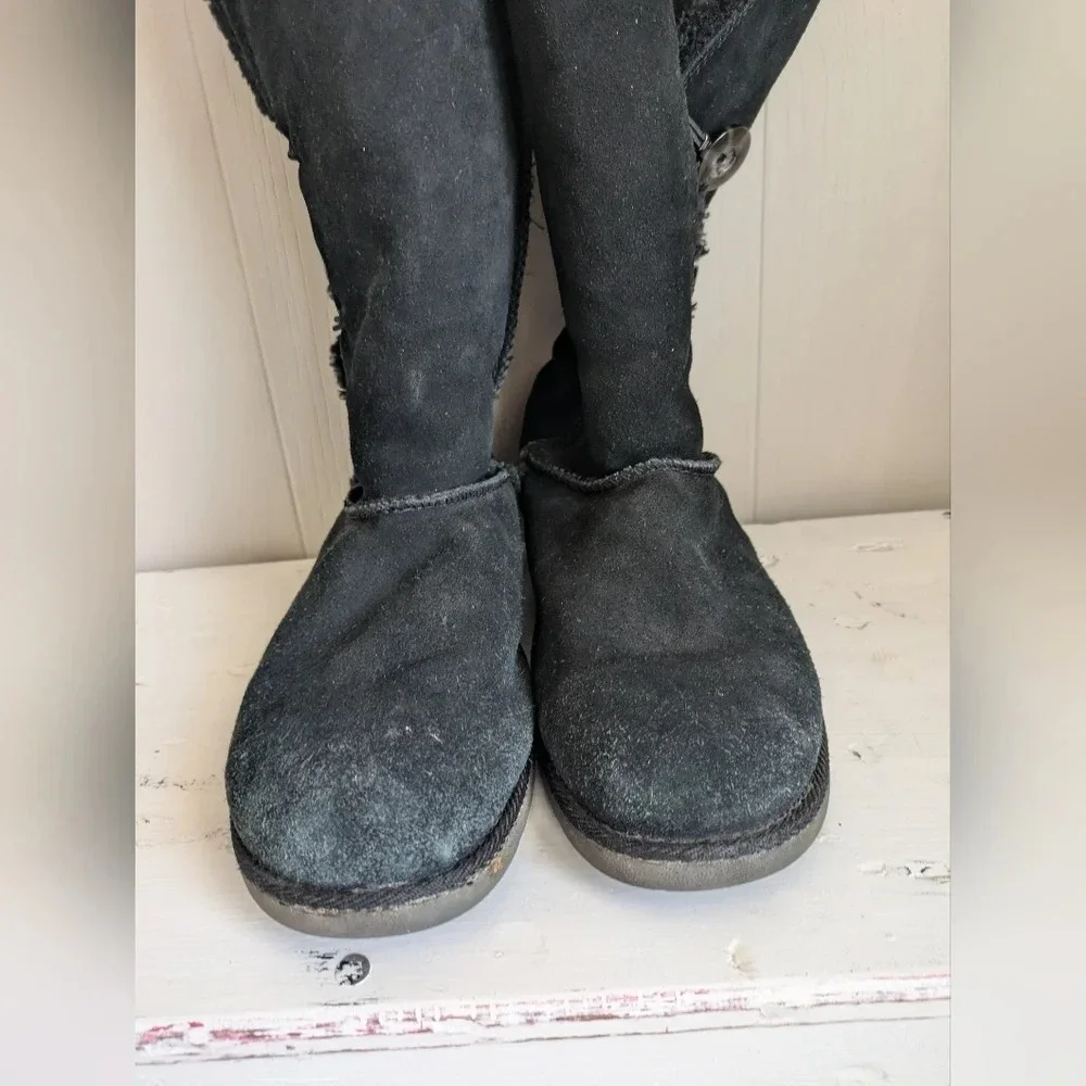Suede Winter Boots‎ with Faux Fur Lining in Black size 9 Winter Cozy Warm